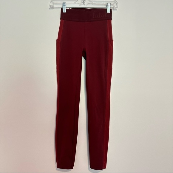 Lululemon box it out tight pocket leggings in deep rouge / oxblood - Picture 8 of 13